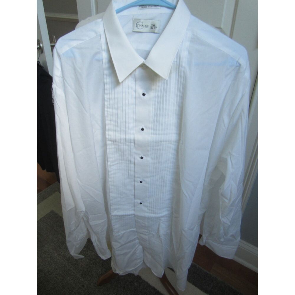 NEW CHAPLIN PLEATED LONG SLEEVE TUXEDO SHIRT 2X SLEEVE 36-37"  PERFECT